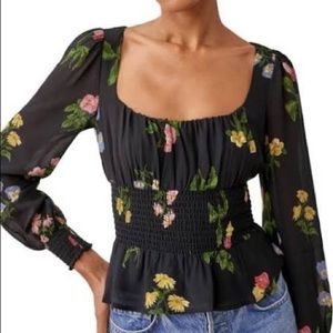 Reformation Hearth Blouse size 0 (color: bloom)